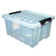 Ящик 500х390х250 мм с крышкой и клипсами (прозрачный) (Артикул Rox Box 36)