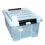 Ящик 415х300х190 мм с крышкой и клипсами (прозрачный) (Артикул: Rox Box 16)